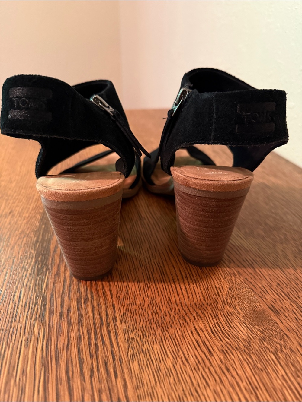 Toms Black Suede High Heel Sandals - Picture 4 of 5